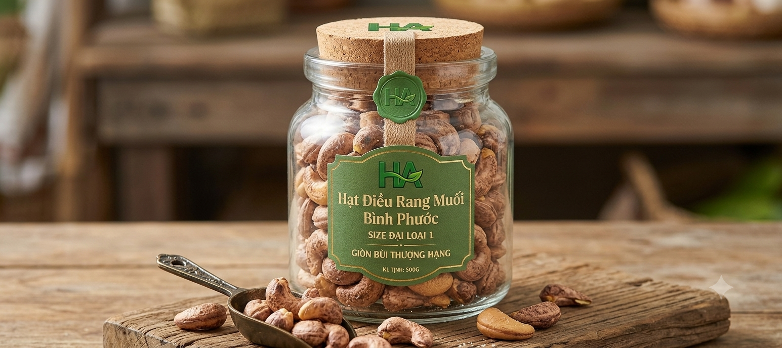 Hạt Điều Rang Muối Bình Phước – Size Đại Loại 1, Giòn Bùi Thượng Hạng