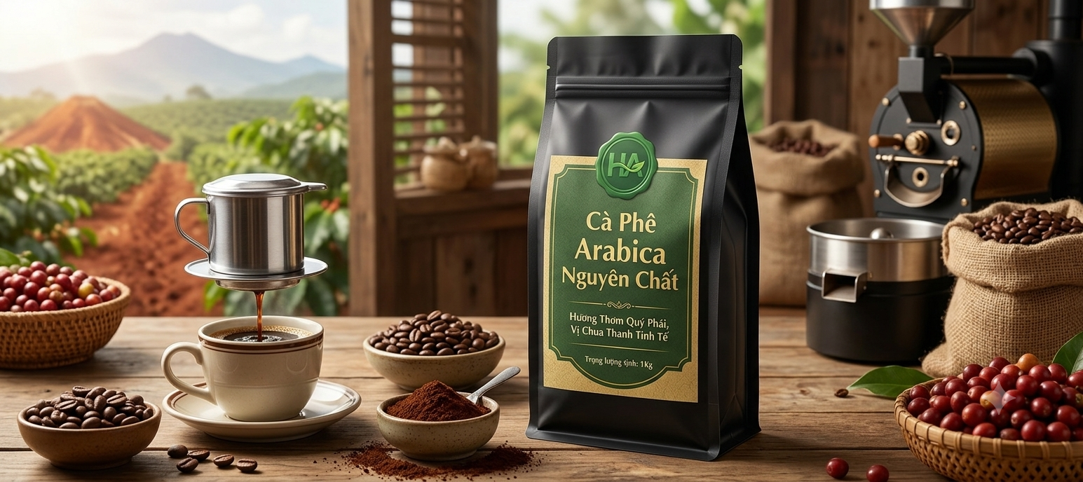Cà Phê Arabica Nguyên Chất Thượng Hạng – Hương Thơm Quý Phái, Vị Chua Thanh Tinh Tế